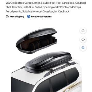 VEVOR Rooftop Cargo Carrier 8 Cubic Feet Roof Cargo Box Black